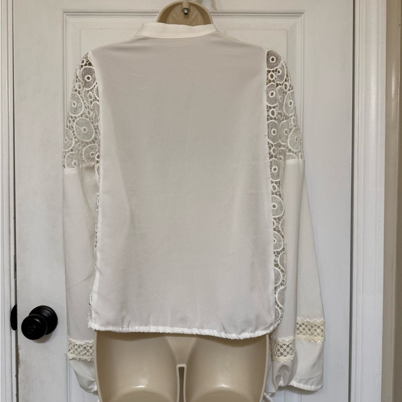Tularosa Farrah White Lace Boho Tie-Front Blouse Size S - Picture 4 of 8